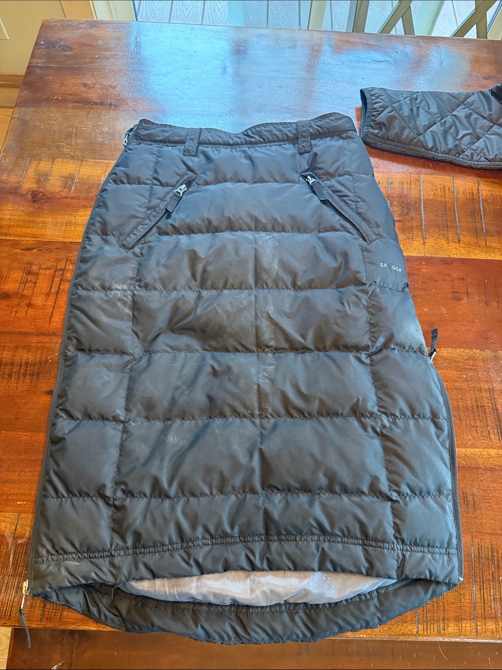 Black Quilted High-Low Skirt — Insulated Women's Puffer Skirt NEVER used